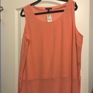 Lane Bryant NWT coral shell with crepe overlay